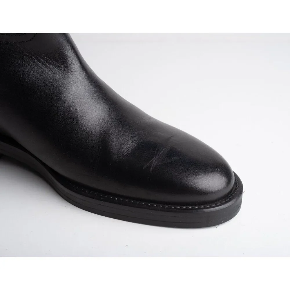 Massimo Dutti Womens Knee High Leather Riding Boots Black US 9 EU 40 NWD